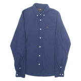 LEE Mens Plain Shirt Blue Long Sleeve M