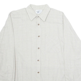 CAMPIONE Mens Shirt Beige Check Long Sleeve M