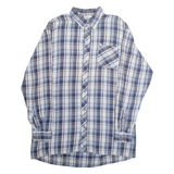 BREMO Mens Shirt Grey Plaid Long Sleeve XL