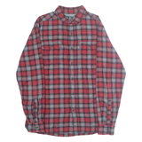 BRITISH INVASION Mens Flannel Shirt Red Plaid Long Sleeve M