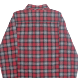 BRITISH INVASION Mens Flannel Shirt Red Plaid Long Sleeve M