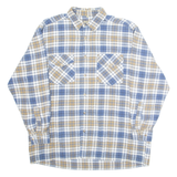 DYNAM OUTDOOR Mens Flannel Shirt Blue Plaid Long Sleeve M