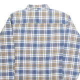 DYNAM OUTDOOR Mens Flannel Shirt Blue Plaid Long Sleeve M