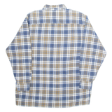 DYNAM OUTDOOR Mens Flannel Shirt Blue Plaid Long Sleeve M