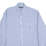 NAUTICA Mens Shirt Blue Striped Long Sleeve L
