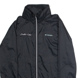 COLUMBIA Crater Lake Womens Rain Jacket Black Nylon Hooded L