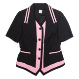 PM Womens Blazer Jacket Black Colourblock UK 10