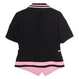 PM Womens Blazer Jacket Black Colourblock UK 10