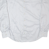 TOMMY HILFIGER Fitted Mens Shirt White Striped Long Sleeve L