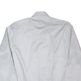 TOMMY HILFIGER Fitted Mens Shirt White Striped Long Sleeve L