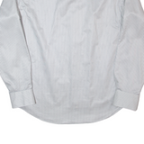 TOMMY HILFIGER Fitted Mens Shirt White Striped Long Sleeve L