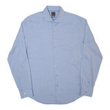 CALVIN KLEIN Fitted Mens Formal Shirt Blue Long Sleeve L