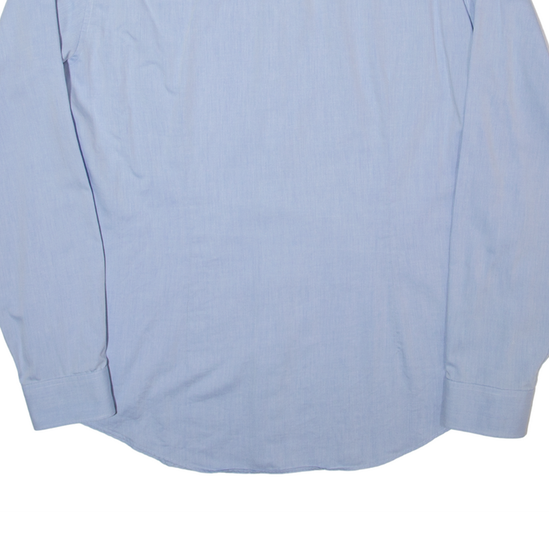 CALVIN KLEIN Fitted Mens Formal Shirt Blue Long Sleeve L