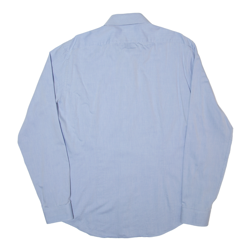 CALVIN KLEIN Fitted Mens Formal Shirt Blue Long Sleeve L