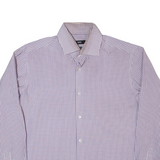 HUGO BOSS Mens Shirt Blue Check Long Sleeve L