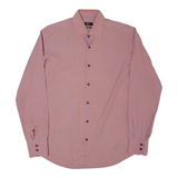 HUGO BOSS Mens Shirt Red Striped Long Sleeve M