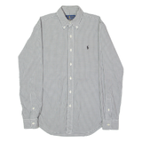 RALPH LAUREN Classic Fit Stretch Mens Shirt Black Check Long Sleeve XS