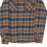 VANS Tailored Fit Mens Flannel Shirt Brown Check Long Sleeve S