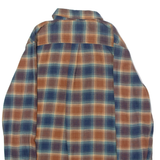 VANS Tailored Fit Mens Flannel Shirt Brown Check Long Sleeve S