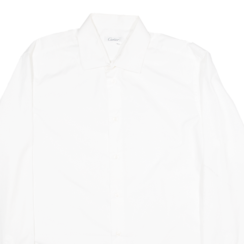 CARTIER Mens Plain Shirt White Long Sleeve XL