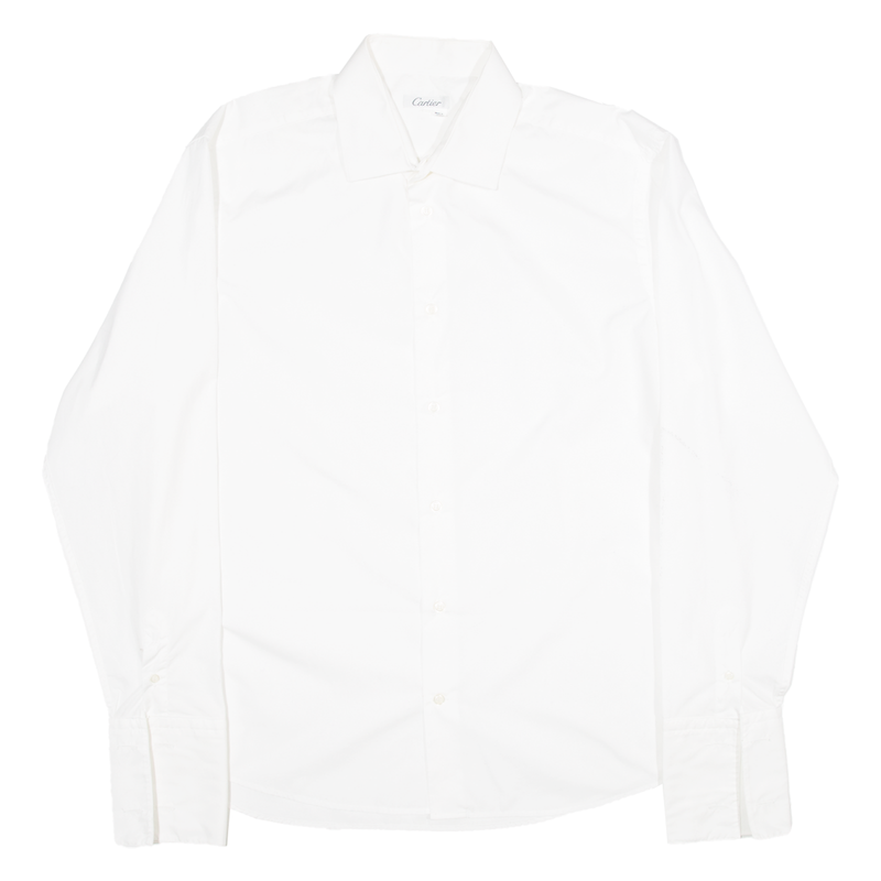 CARTIER Mens Plain Shirt White Long Sleeve XL