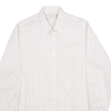 POSEIDON Mens Shirt Cream Striped Long Sleeve L