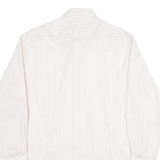 POSEIDON Mens Shirt Cream Striped Long Sleeve L