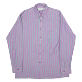 FASHION Mens Shirt Purple Striped Long Sleeve M