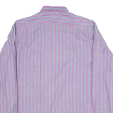 FASHION Mens Shirt Purple Striped Long Sleeve M