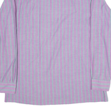 FASHION Mens Shirt Purple Striped Long Sleeve M