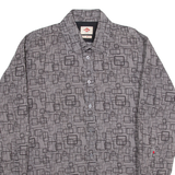 LEE COOPER Slim Mens Shirt Grey 90s Gingham Long Sleeve XL