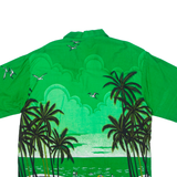 Mens Hawaiian Shirt Green Floral L