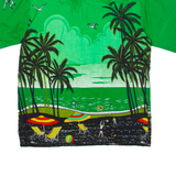 Mens Hawaiian Shirt Green Floral L