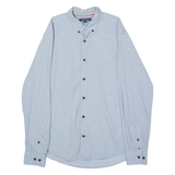 TOMMY HILFIGER Mens Shirt Blue Chevron Long Sleeve M