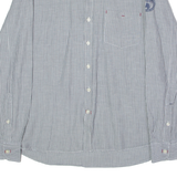 NAPAPIJRI Mens Shirt Grey Striped Long Sleeve L