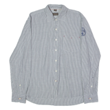 NAPAPIJRI Mens Shirt Grey Striped Long Sleeve L