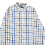 TOMMY HILFIGER Mens Shirt White Check Long Sleeve S