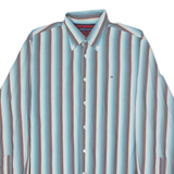 TOMMY HILFIGER Mens Shirt Blue Striped Long Sleeve L