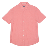 JOULES Out Of Office Mens Plain Shirt Red Linen S
