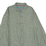 BENETTON Mens Plain Shirt Green Long Sleeve L