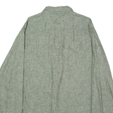 BENETTON Mens Plain Shirt Green Long Sleeve L