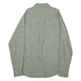 BENETTON Mens Plain Shirt Green Long Sleeve L