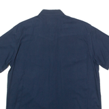 TEDDY'S Western Mens Plain Shirt Blue 90s L
