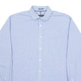 TOMMY HILFIGER Mens Shirt Blue Check Long Sleeve L