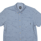 VANS Mens Shirt Grey Crazy Pattern S