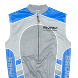 BRUNEX SWISS Cycling Mens Jersey Grey Sleeveless 1/2 Zip XL