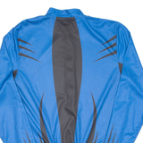Cycling Mens Jersey Blue Long Sleeve 1/2 Zip M