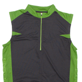 Cycling Mens Jersey Green Sleeveless 1/2 Zip XL