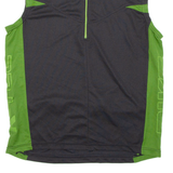 Cycling Mens Jersey Green Sleeveless 1/2 Zip XL