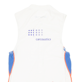Cycling Mens Jersey White Sleeveless 1/2 Zip S